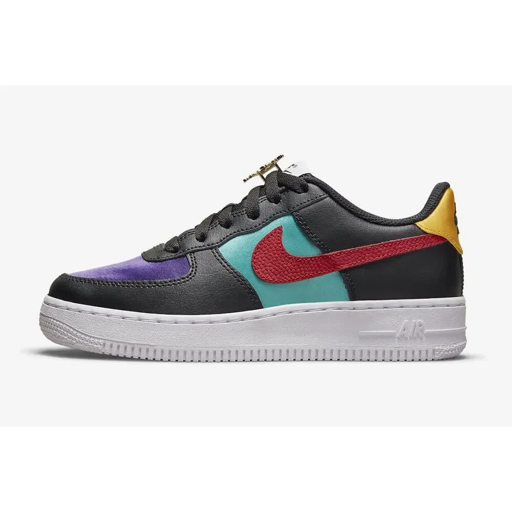 Nike Air Force 1 LV8 EMB NBA WNBA Black Teal DN4178 001 - SIZE 6Y / 7.5 WOMENS - Picture 2 of 13